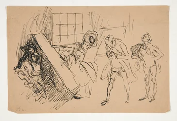 Skitse til School for Scandal, illustration til Scribner