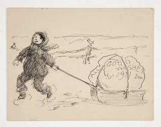 Skitse til et lykønskningskort: ALLE GODT ØNSKER FOR 1911 fra