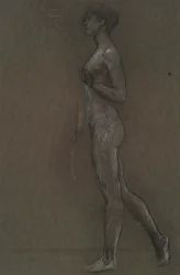 Uidentificeret figurstudie til vægmaleriprojekt ved Pennsylvania State Capitol Building, Harrisburg, 1902-1911