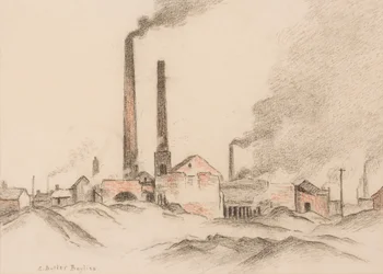 Murstensværker (pastel på papir)