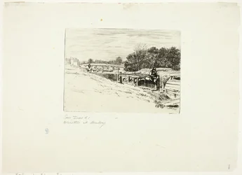 Whistler-skitser ved Moulsey Lock