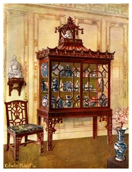 Udskåret porcelænskasse på Chippendales kinesisk manér, 1911-1912.