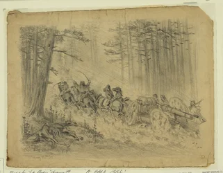 En stormfuld march--(Artilleri)--Spotsylvania Court House Abstrakt/medium