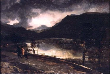 En søscene ved solnedgang
