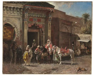 The Gun Buyer (Outside a Moroccan Bazaar Gate), ca. 1878-1880 (olie på lærred)