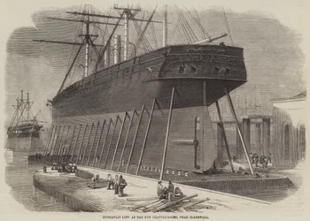 Hydraulisk lift ved New Graving-Docks, nær Blackwall