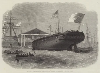 Lancering af den portugisiske Screw-Corvette Sagres, ved Limehouse