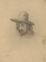 Edward Winslow, skitse til Signering af Compact i Cabin of the Mayflower