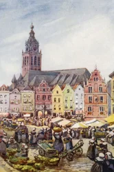 Rhinen: Nymegen (farvelitografi)