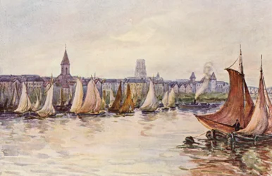 Rhinen: Rotterdam (farvelitografi)
