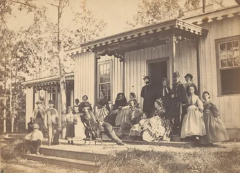 Gruppe på våbenhuset, 1860