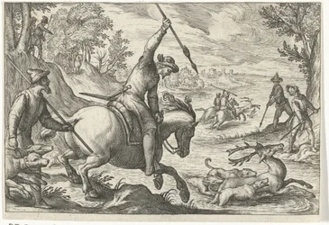 Landskab med hjortejagt Jagtscener (serietitel) Ikoner Venantum Art Varias Representantes (serietitel)