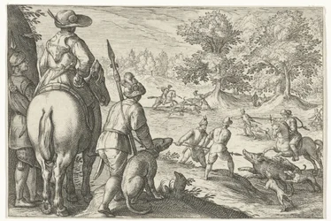 Landskab med vildsvinejagt Jagtscener (serietitel) Ikoner Venantum Art Varias Representantes (serietitel)
