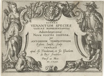 Titeltryk til en serie med jagtscener Jagtscener (serietitel) Ikoner Venantum Art Varias Representantes (serietitel på objekt)