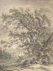 En mand hviler under et træ, n.d.