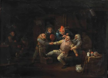 Kirurgens besøg (olie på panel)
