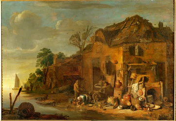Farm (maleri på egetræ)