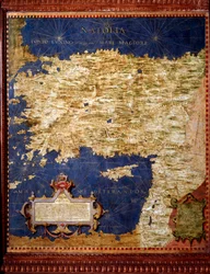 Anatolia Map lavet af Egnazio Danti (1536-1586) matematiker, kosmograf og italiensk arkitekt. Omkring 1567. Firenze, Palazzo Vecchio, Sala del Mappamondo