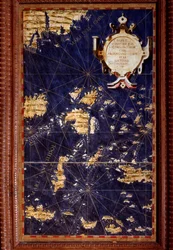 Kort over Molukkerne lavet af Egnazio Danti (1536-1586), matematiker, kosmograf og italiensk arkitekt. Omkring 1567. Firenze, Palazzo Vecchio, Sala del Mappamondo