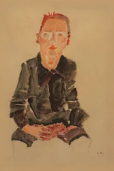 2022 NYR 20682 0724 000(egon schiele siddende boble med foldede hænder portrætstudie dr oska011034)