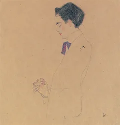 Anton Faistauer med foldede hænder, 1909