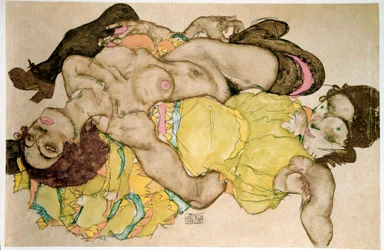 Buede kvinder. Tegning af Egon Schiele