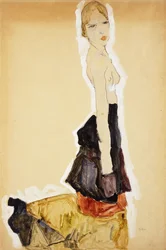 Knælende pige med spansk nederdel; Knælende pige med spansk nederdel, 1911