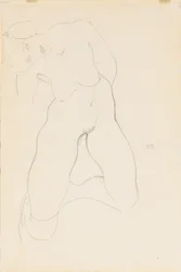 Knælende nøgen kvinde, 1912