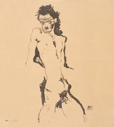 Mandligt nøgen-selvportræt, 1912.
