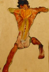 Mandlig nøgenmodel set bagfra, 1910
