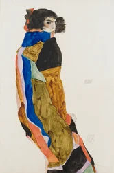 Moah. Værk af Egon Schiele (1890-1918), akvarel og gouache på papir