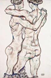 Nøgne piger i omfavnelse - 1914 - 48x31,2 - Leopold Museum, Wien
