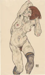 Nøgen i sorte strømper, 1917.