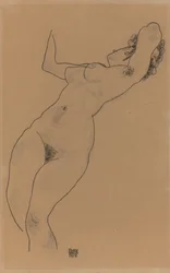 Liggende nøgen, 1918