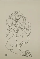 Siddende nøgen, 1917