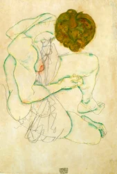 Siddende nøgen kvinde, 1914