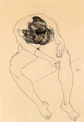 Siddende kvindelig nøgen, 1912