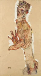 Selvportræt med spredte fingre, 1911