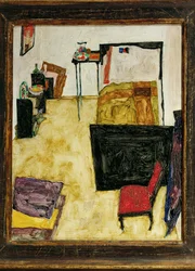 Kunstnerens værelse i Neulengbach, Østrig (olie på træ)