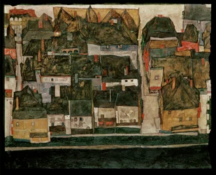 Den lille by IV (maleri på lærred)