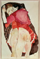 To piger (gouache, akvarel og blyant)