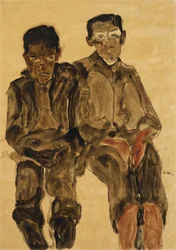 To siddende drenge; To siddende drenge, 1910