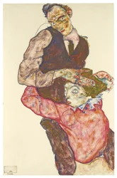 To elskende Selvportræt med Wally, 1914-1915