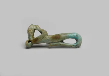Figur af en slangegud, muligvis fra El Hiba (fajance)