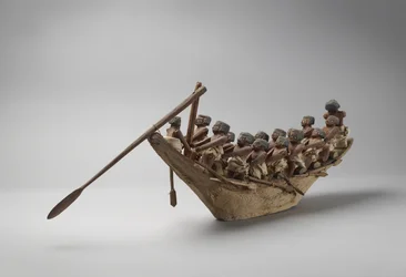 Model begravelsesbåd, fra Beni Hasan, sandsynligvis Middle Kingdom, ca. 2060-1786 (blandet medier)