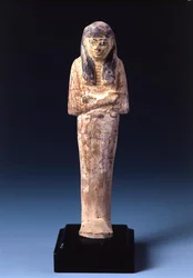 Shabti figur (malet sten)