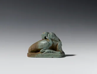 Lille figur af en ibis, sen periode til ptolemæisk periode, 664-30 f.Kr. (fajance)