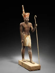 Vogterfigur, ca.1900 f.Kr. (cedertræ med gips og maling)