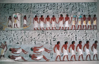 Egypten, Luxor, Kongernes Dal, Horemhebs grav, vægmaleri