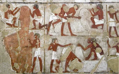 Egyptisk antikvitet: maleri, der dekorerer Rekhmires grav (TT100), vizir fra det 18. dynasti